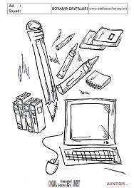 okul-öğeleri boyama sayfaları